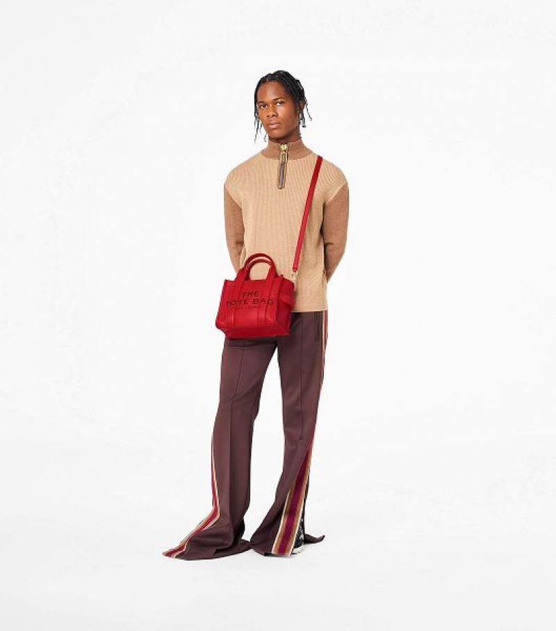 Red Marc Jacobs The Leather Small Women's Tote Bags | 07213UDWH