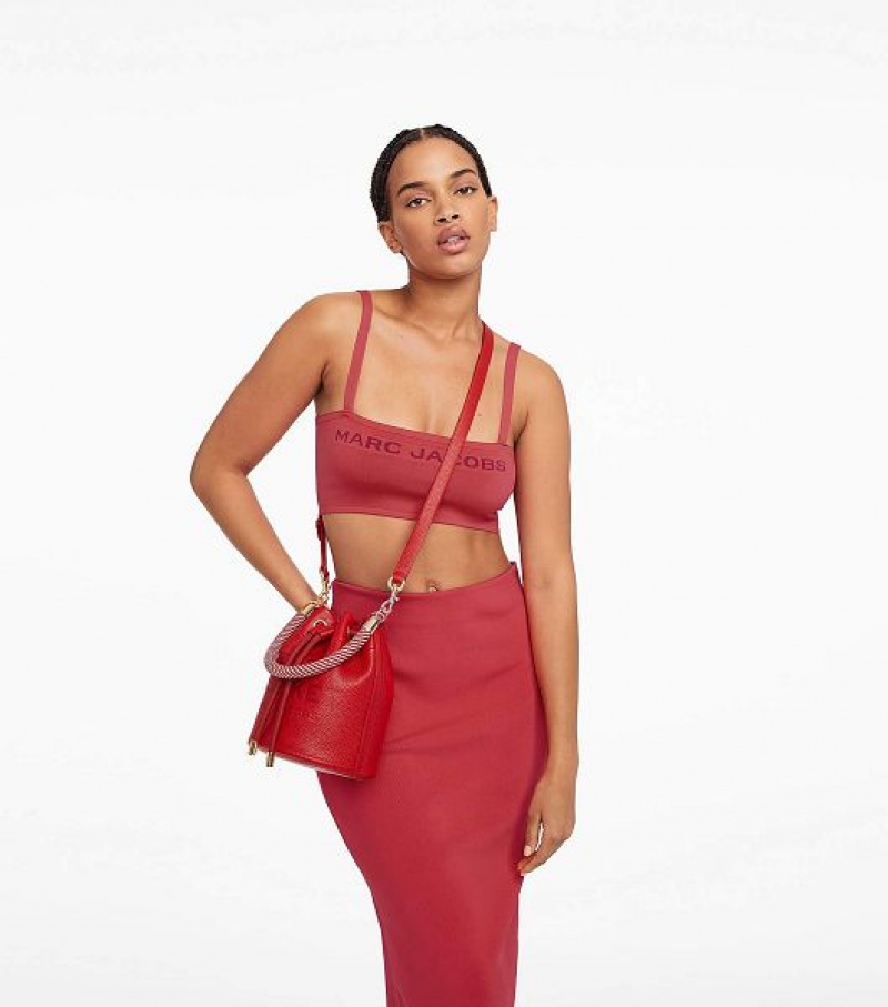 Red Marc Jacobs The Leather Women's Bucket Bags | 29467COFX