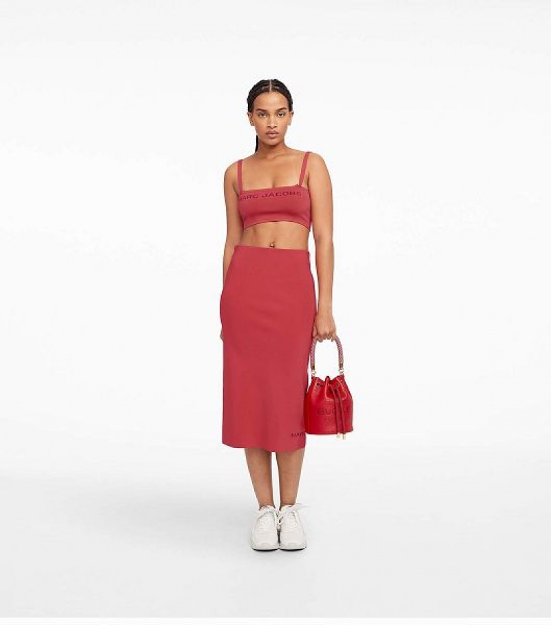 Red Marc Jacobs The Leather Women's Bucket Bags | 29467COFX