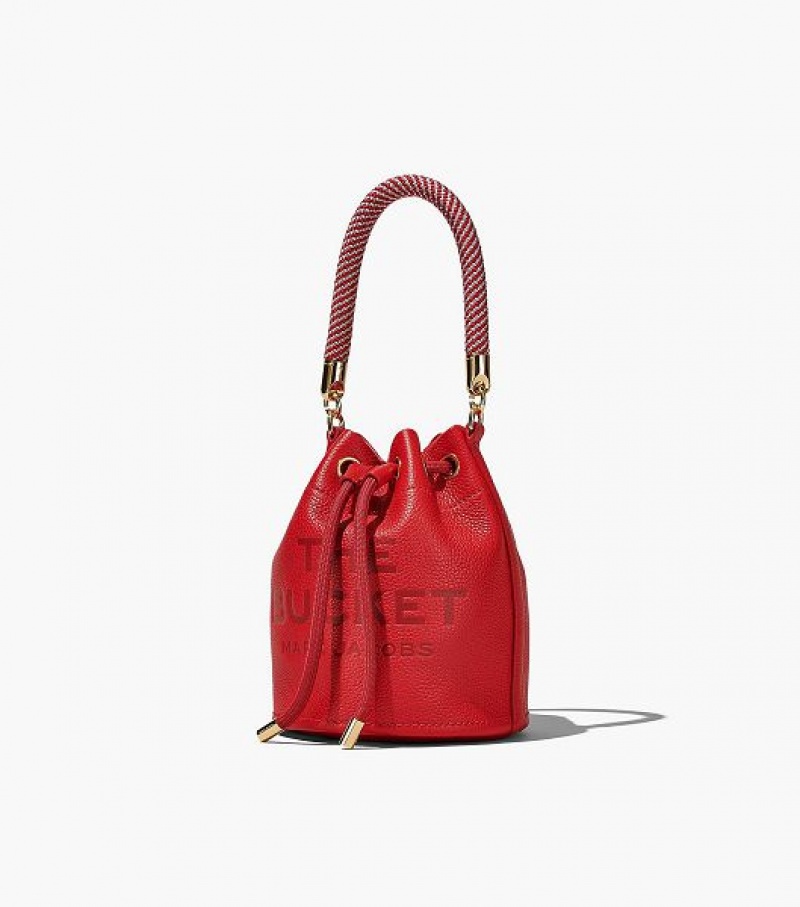 Red Marc Jacobs The Leather Women's Bucket Bags | 29467COFX