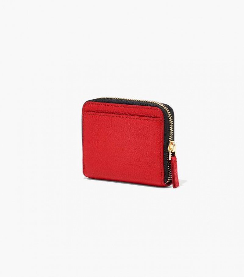 Red Marc Jacobs The Leather Zip Around Women's Wallets | 36182NACZ