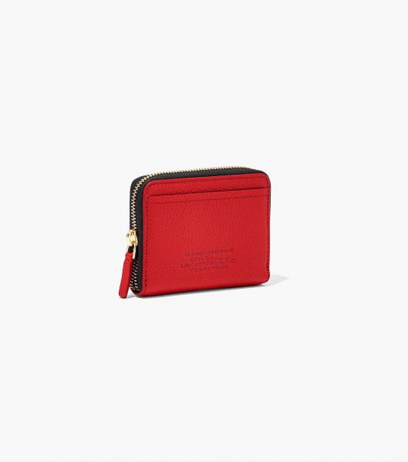 Red Marc Jacobs The Leather Zip Around Women's Wallets | 36182NACZ