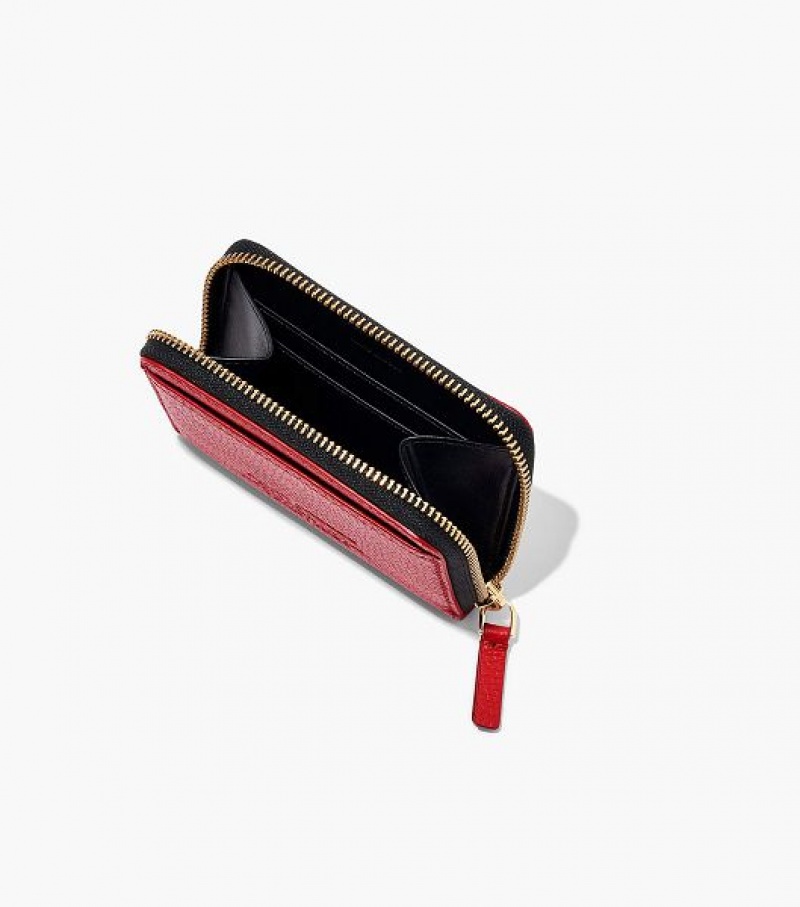 Red Marc Jacobs The Leather Zip Around Women's Wallets | 36182NACZ