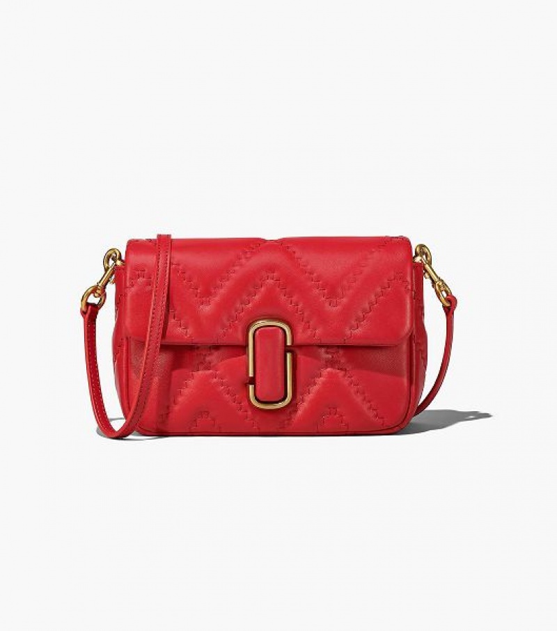 Red Marc Jacobs The Quilted Leather J Marc Women's Shoulder Bags | 09564JPLF