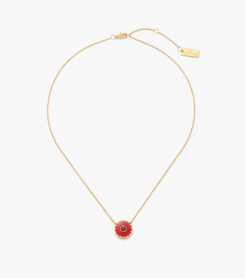 Red / Gold Marc Jacobs The Medallion Women's Pendants | 02345BGDT