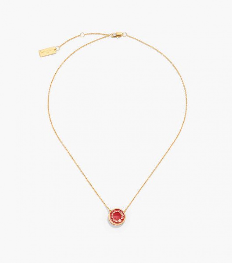 Red / Gold Marc Jacobs The Medallion Women's Pendants | 02345BGDT