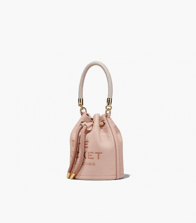 Rose Marc Jacobs The Leather Mini Women's Bucket Bags | 37562MRVK