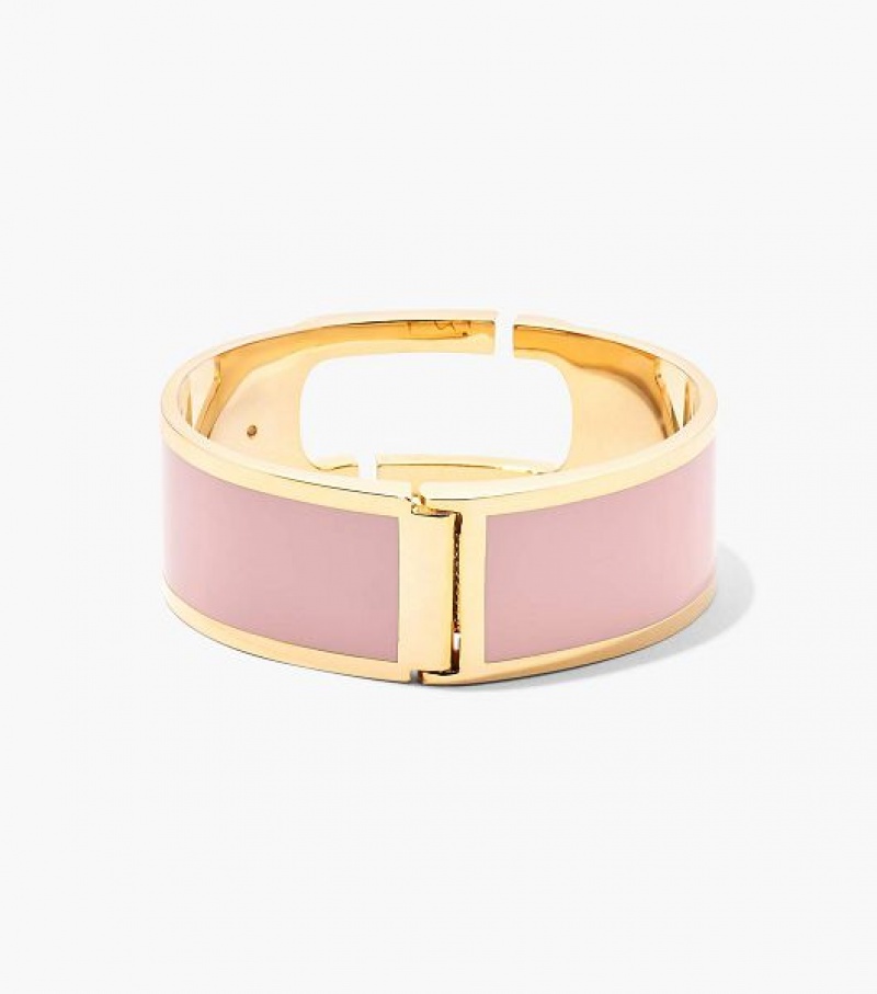 Rose / Gold Marc Jacobs The J Marc Large Hinge Women's Bangles | 95843MWVD