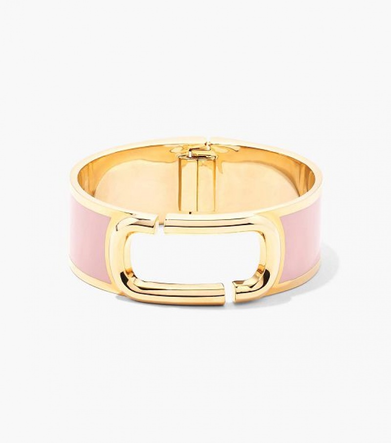 Rose / Gold Marc Jacobs The J Marc Large Hinge Women\'s Bangles | 95843MWVD