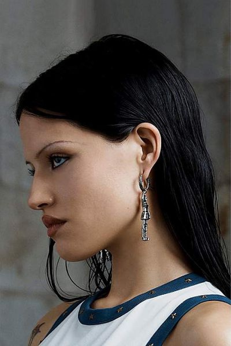 Silver Marc Jacobs Cowboy Heaven Earrings | 86072ACYN