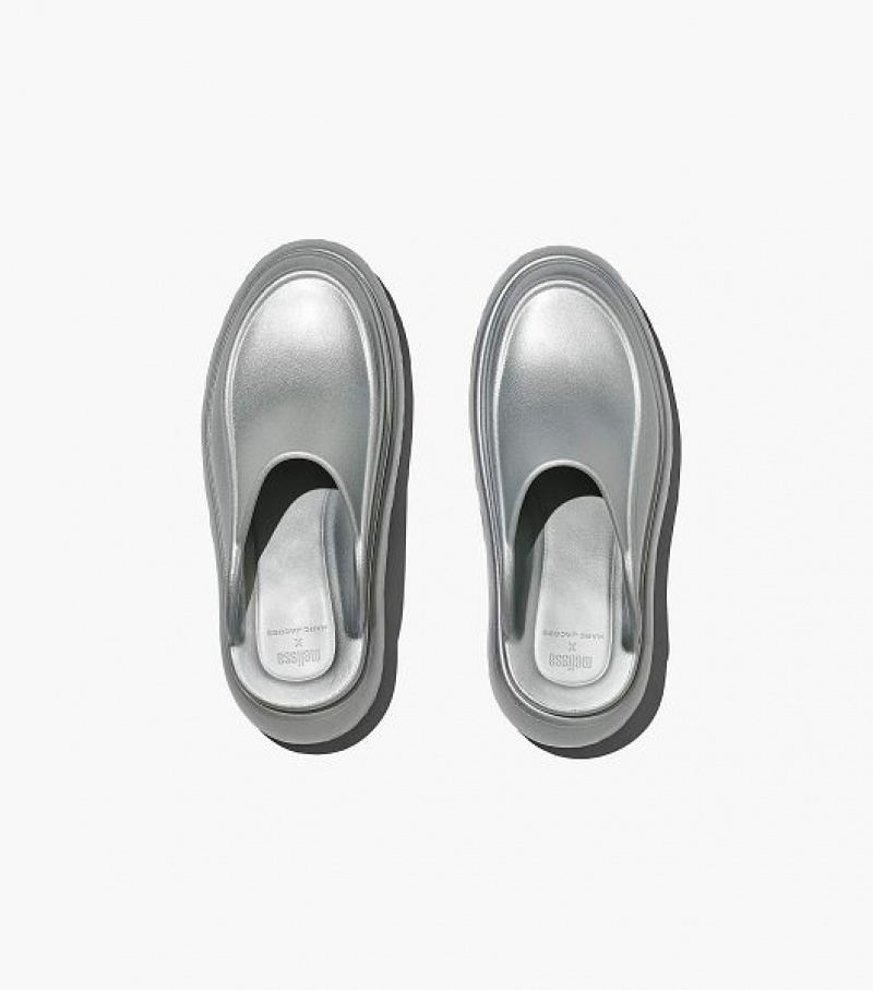 Silver Marc Jacobs Melissa x Marc Jacobs Women's Clogs | 94217PYDK