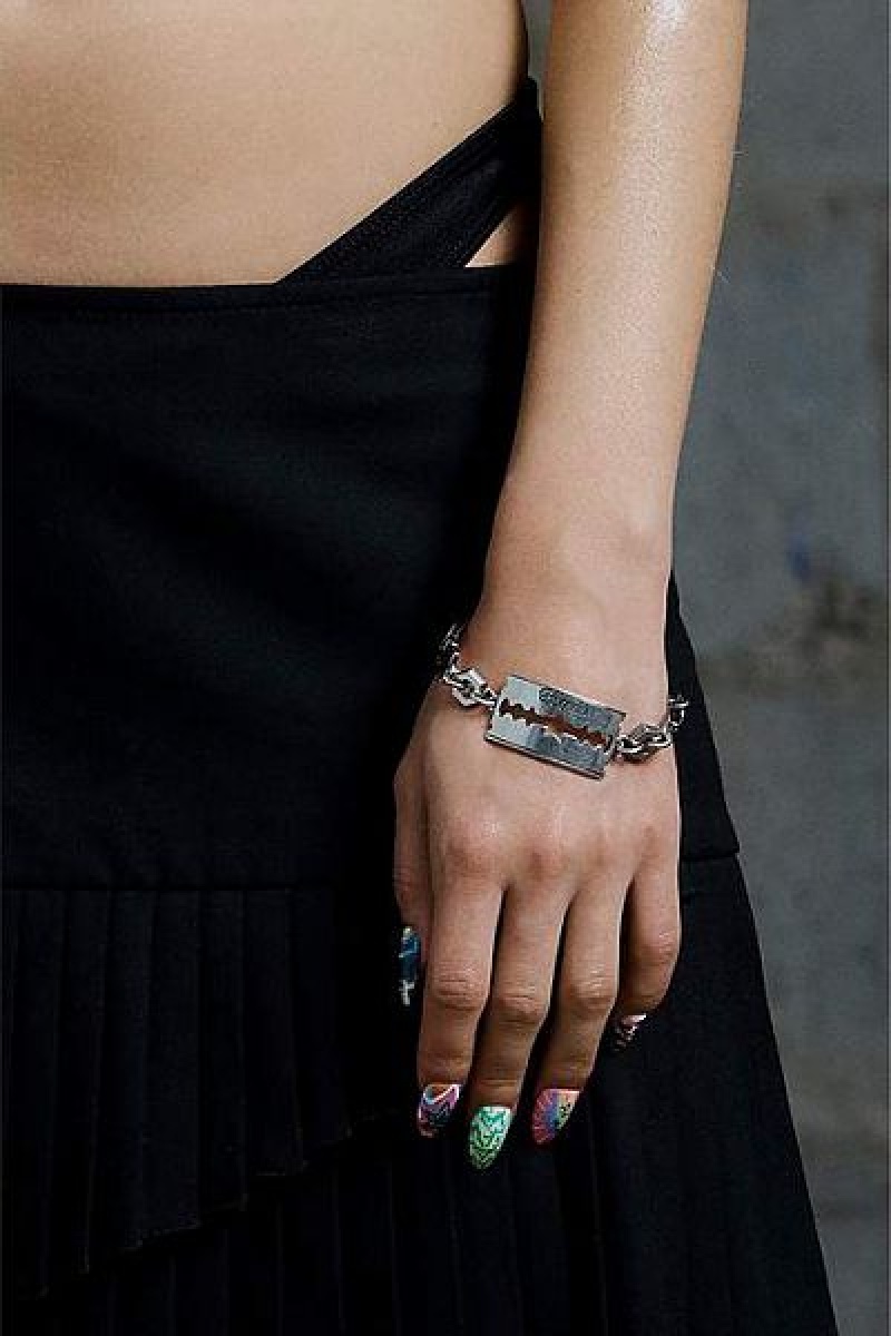 Silver Marc Jacobs Razor Blade Heaven Bracelets | 84256HRKM