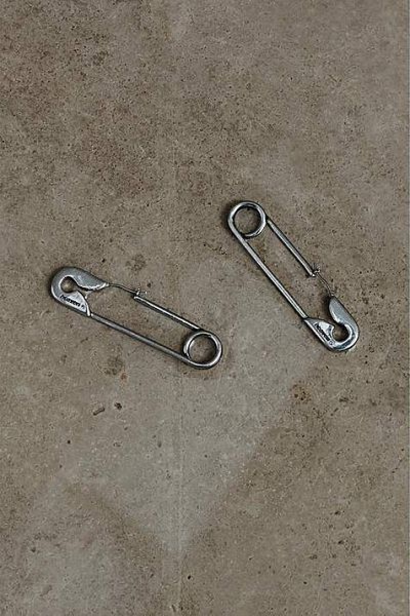 Silver Marc Jacobs Safety Pin Heaven Earrings | 85903PLZB