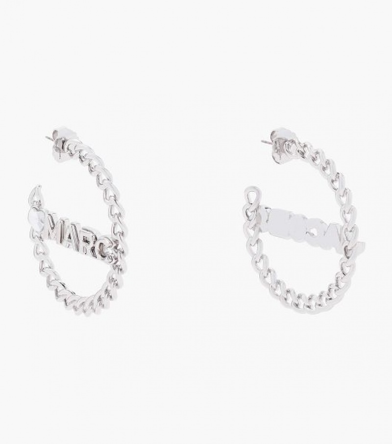 Silver Marc Jacobs The Charmed Chain Women's Hoop | 32654ZUHT