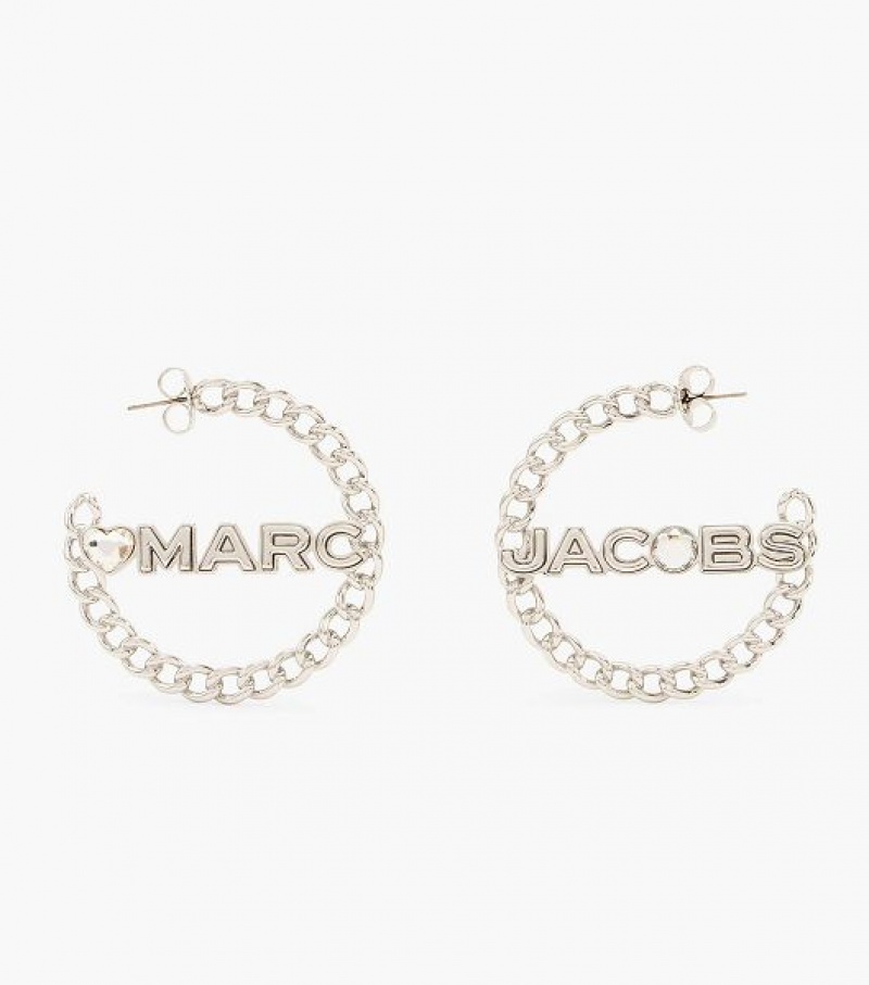 Silver Marc Jacobs The Charmed Chain Women\'s Hoop | 32654ZUHT