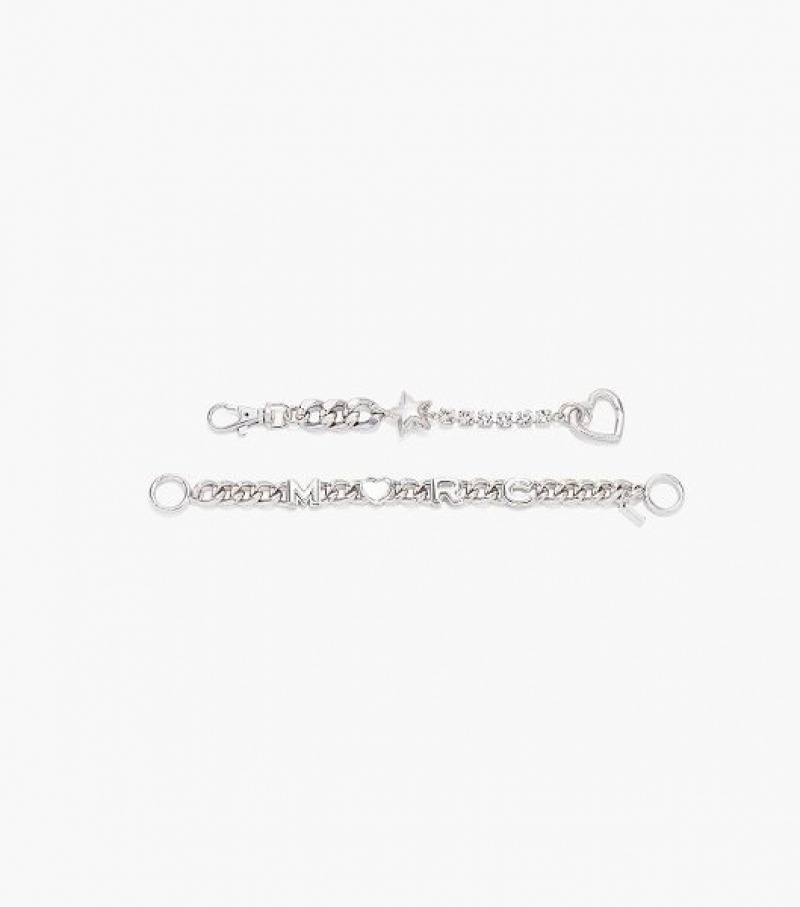 Silver Marc Jacobs The Charmed Heart Chain Women's Necklaces | 68573KAVH