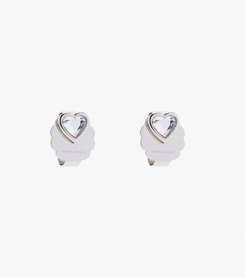 Silver Marc Jacobs The Charmed Heart Stud Women's Ring | 14936EOXS