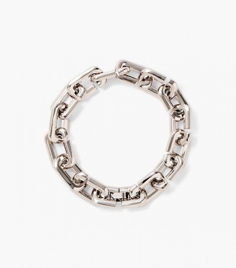 Silver Marc Jacobs The J Marc Chain Link Women\'s Bracelets | 06984JFAW