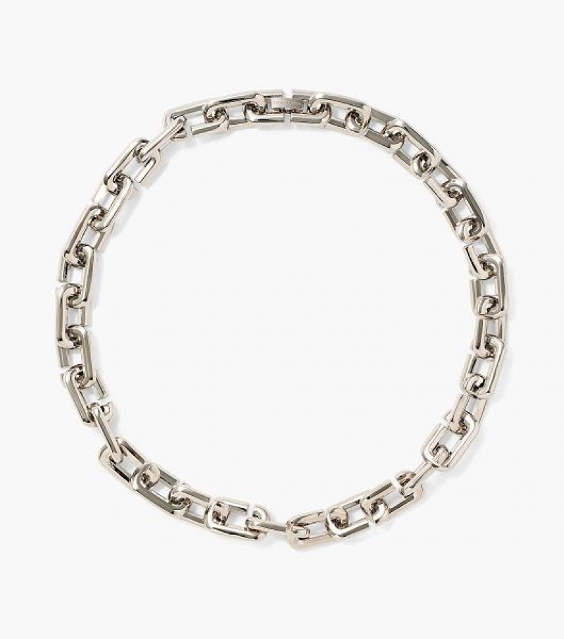 Silver Marc Jacobs The J Marc Chain Link Women\'s Necklaces | 82541IUDR