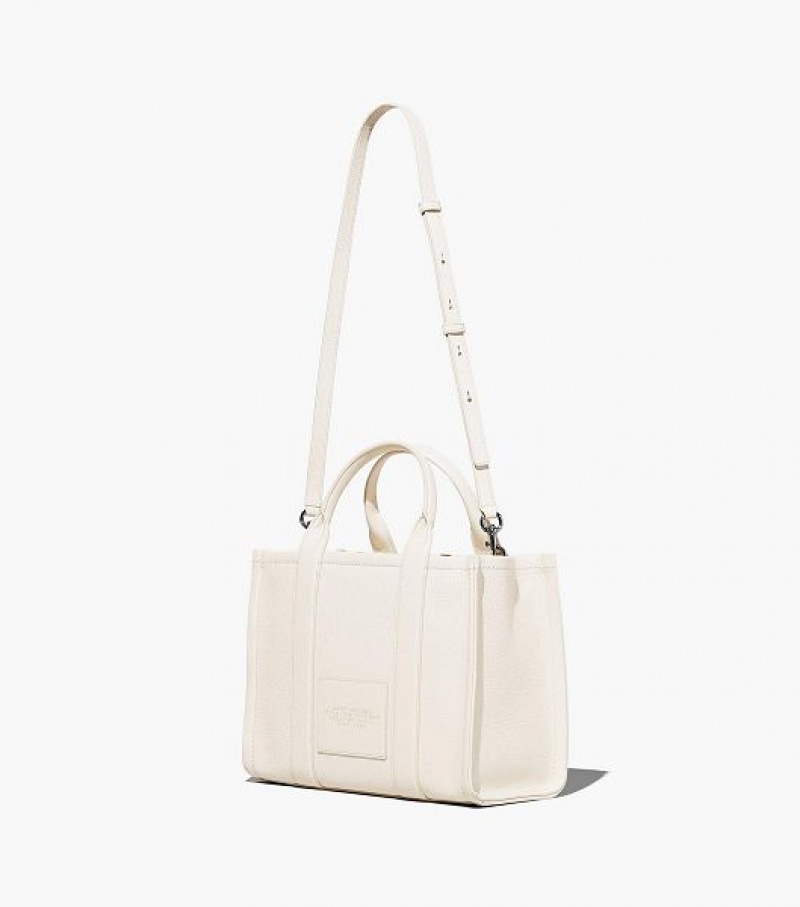 Silver Marc Jacobs The Leather Medium Women's Tote Bags | 18349ROUT