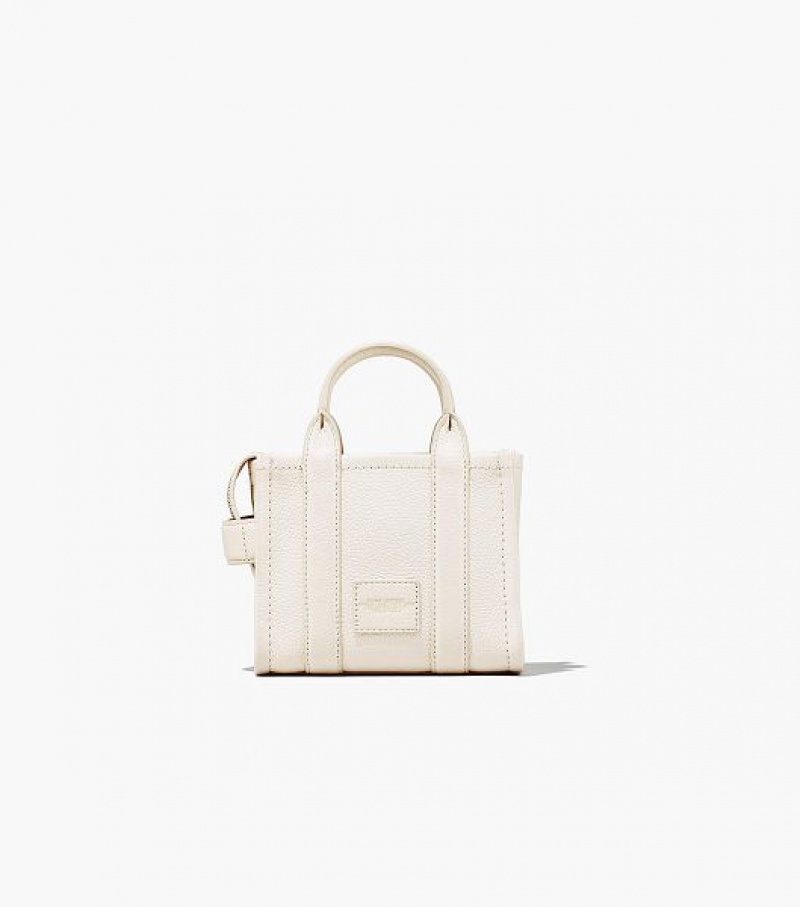 Silver Marc Jacobs The Leather Mini Women's Tote Bags | 51827NCEY