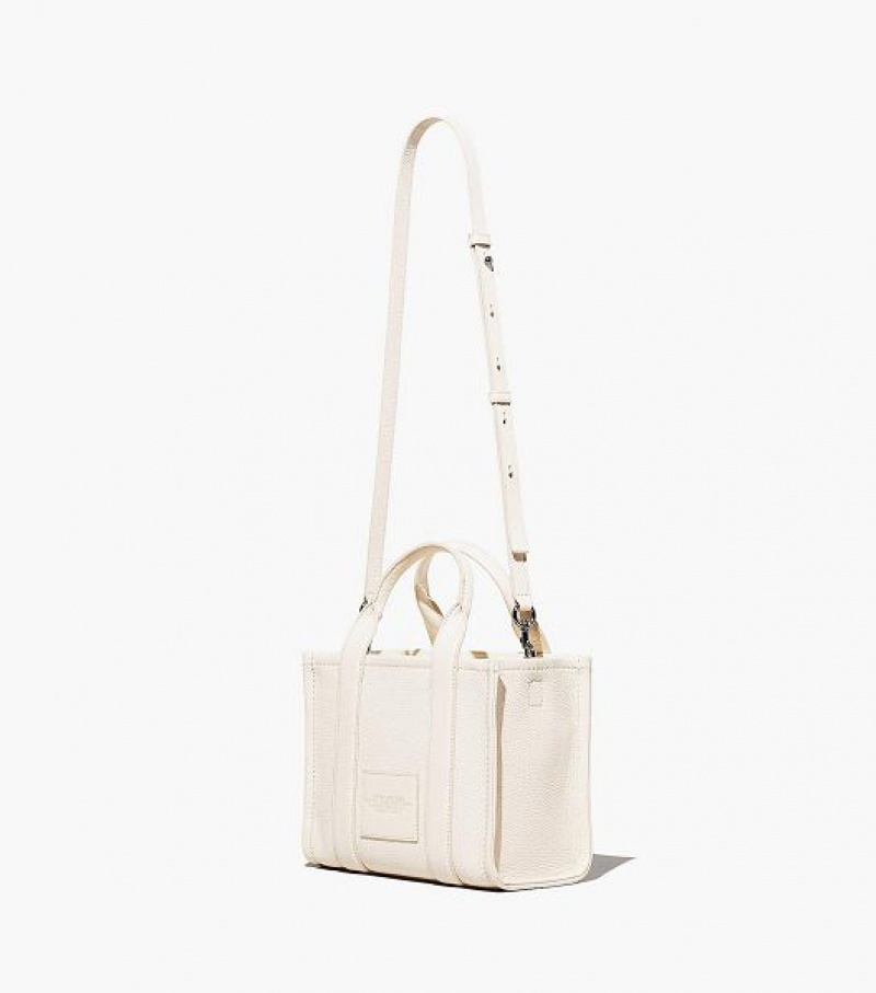 Silver Marc Jacobs The Leather Small Women's Tote Bags | 91580DJMQ