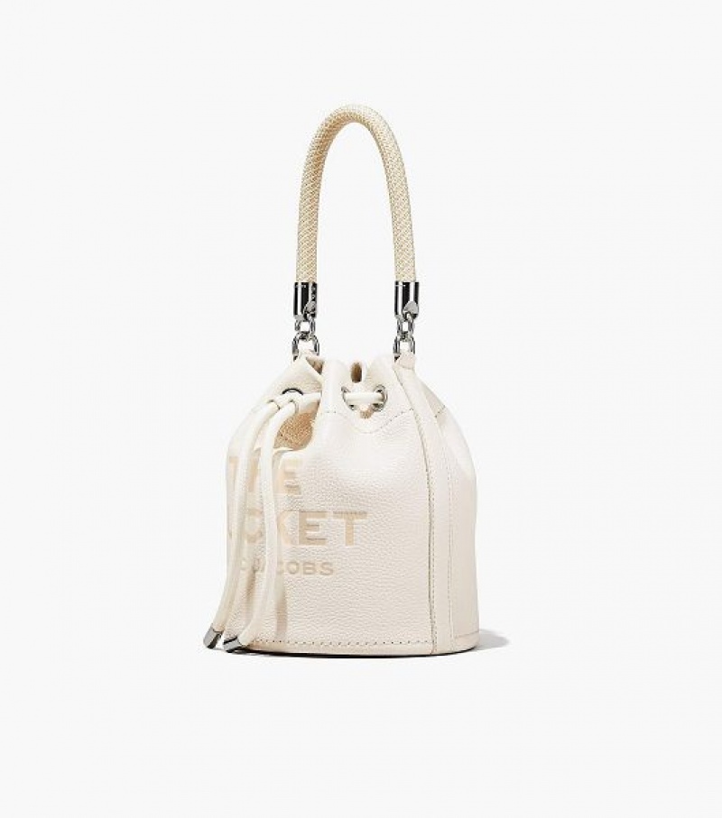 Silver Marc Jacobs The Leather Women's Bucket Bags | 20368RQYT