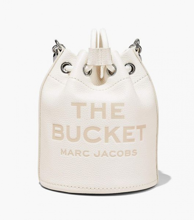 Silver Marc Jacobs The Leather Women's Bucket Bags | 20368RQYT