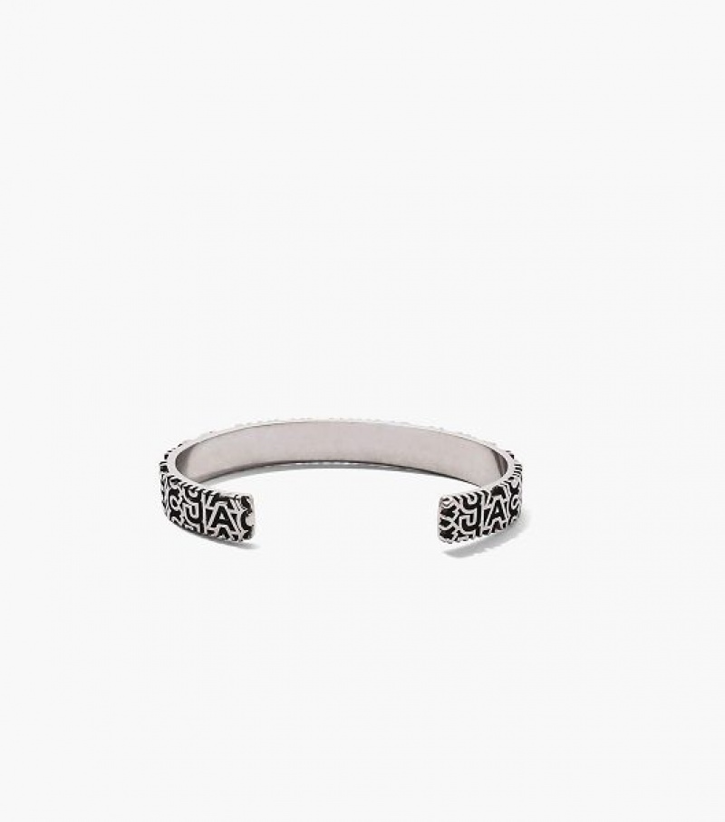 Silver Marc Jacobs The Monogram Engraved Women's Bracelets | 30276NIGA