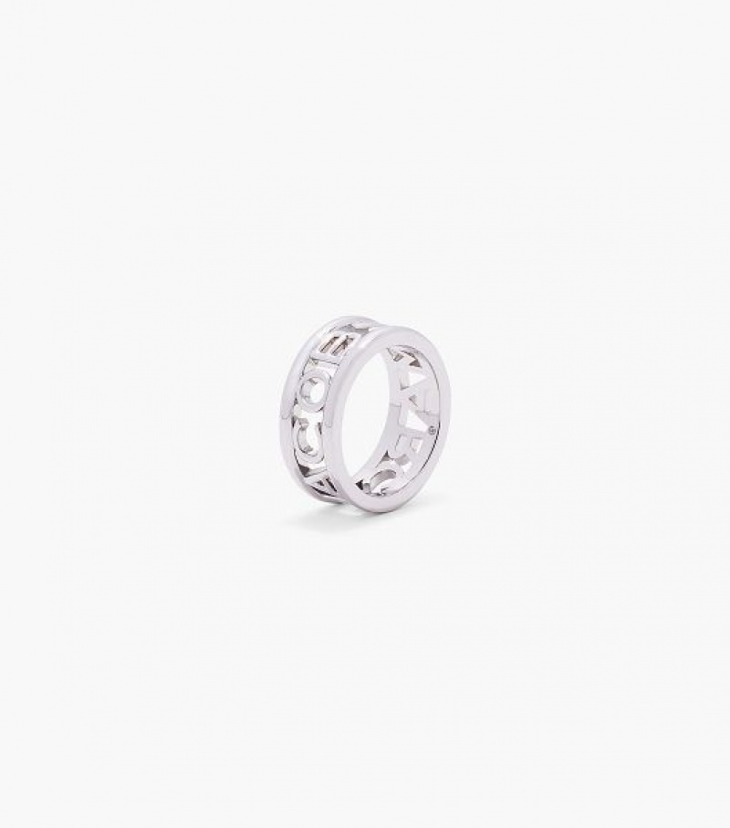 Silver Marc Jacobs The Monogram Women's Ring | 53608NCER