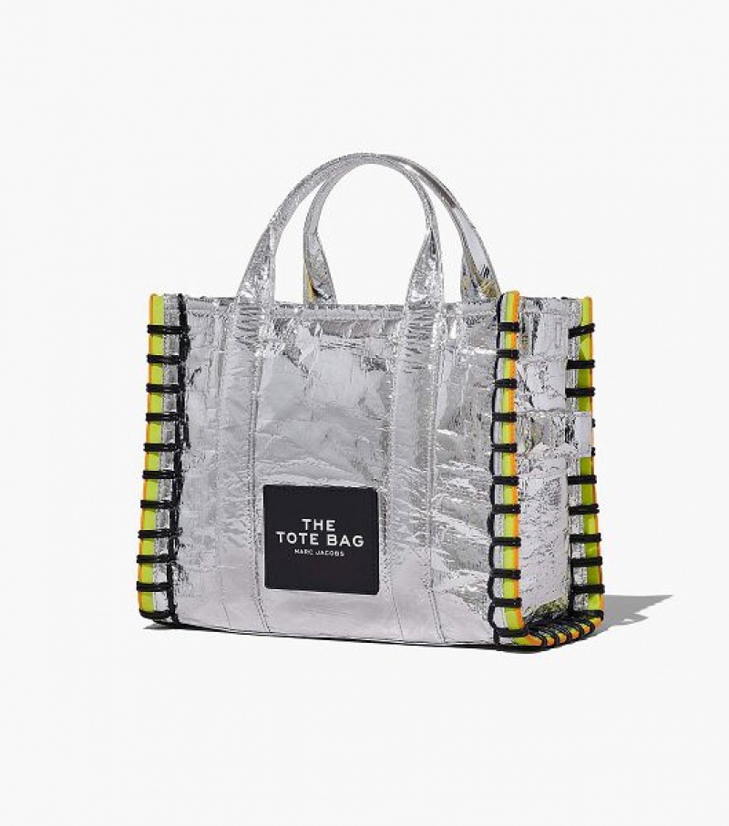 Silver Marc Jacobs The Tarp Medium Women's Tote Bags | 38409SRDP