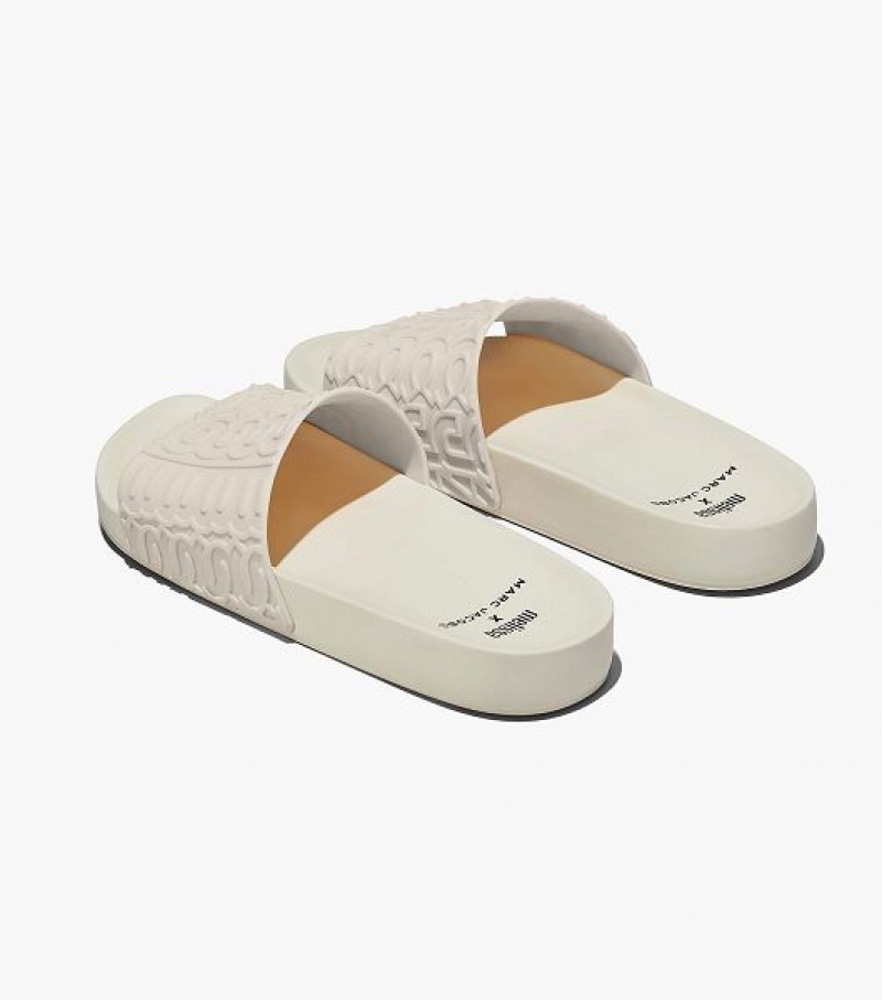 White Marc Jacobs Melissa x Marc Jacobs Women's Slides | 75361SIMZ