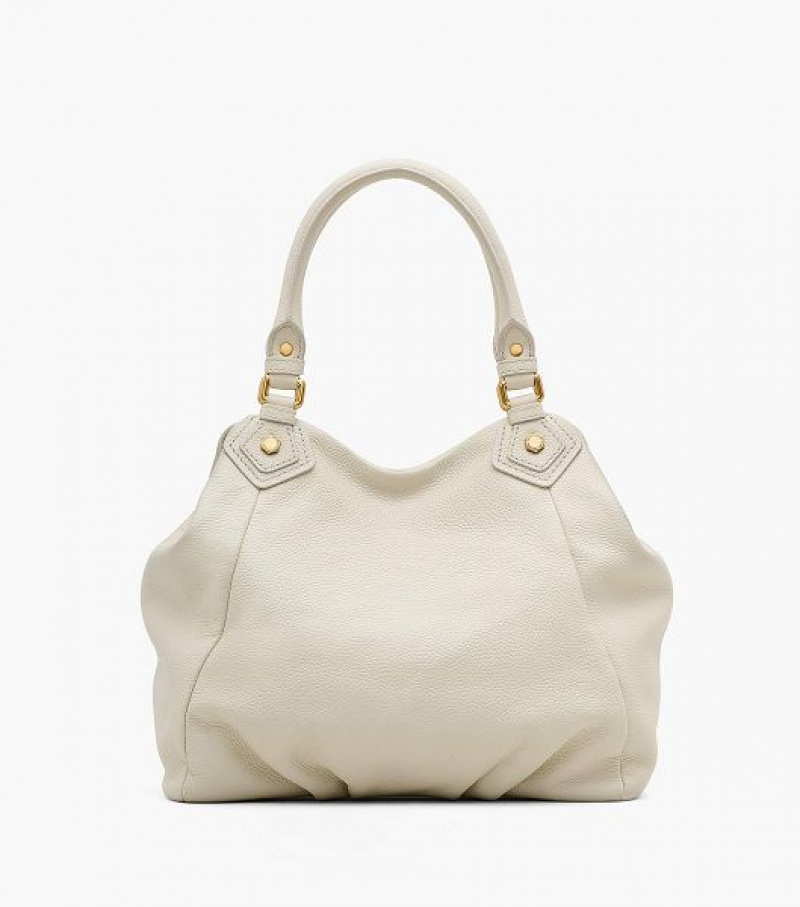 White Marc Jacobs Re-Edition Fran Women's Tote Bags | 95641BFUT