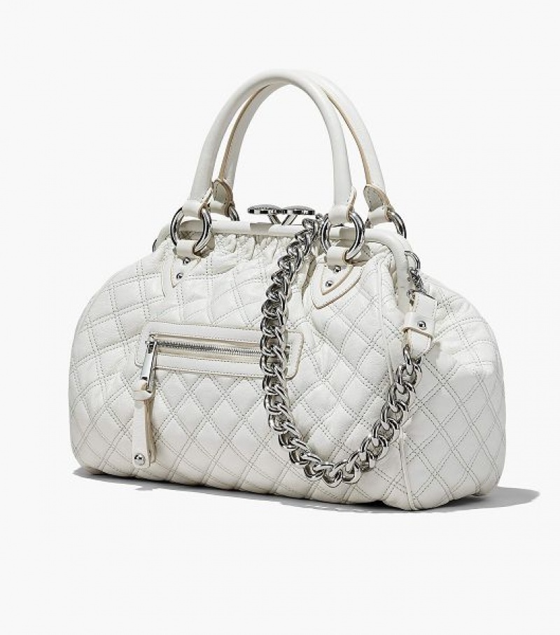 White Marc Jacobs Re-Edition Quilted Leather Women's Shoulder Bags | 59027DPHQ