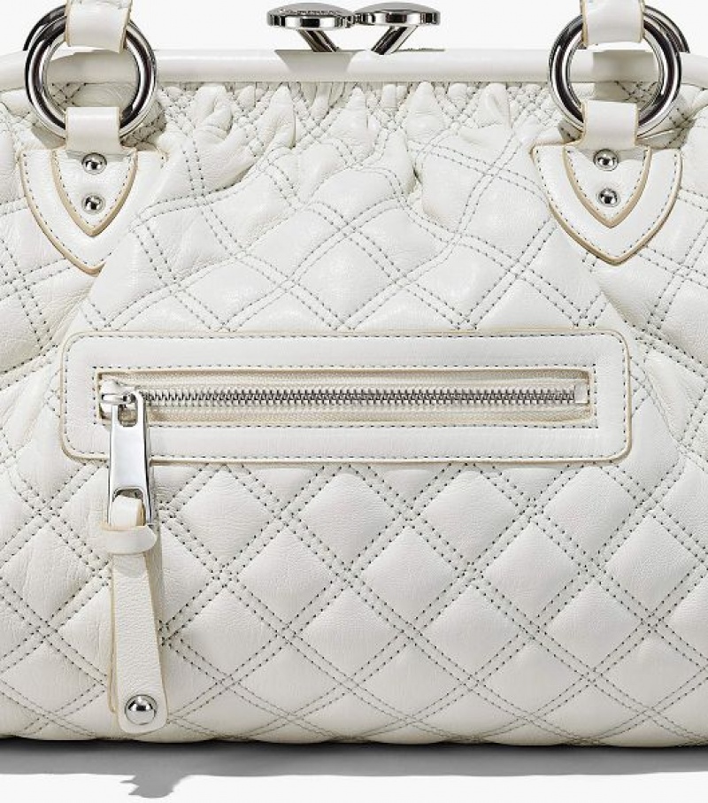 White Marc Jacobs Re-Edition Quilted Leather Women's Shoulder Bags | 59027DPHQ