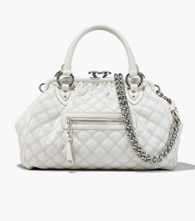 White Marc Jacobs Re-Edition Quilted Leather Women\'s Shoulder Bags | 59027DPHQ