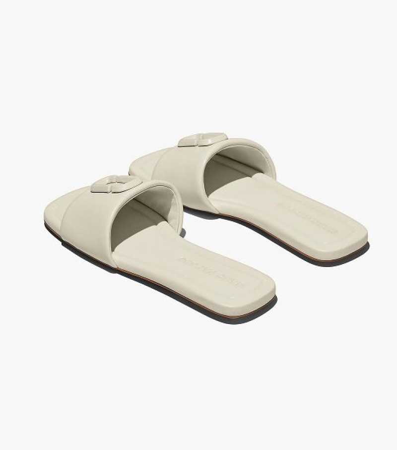 White Marc Jacobs The J Marc Leather Women's Sandals | 62954ZBSG