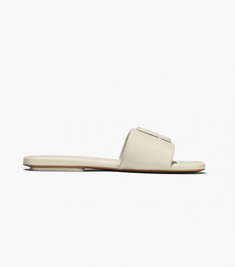 White Marc Jacobs The J Marc Leather Women's Sandals | 62954ZBSG