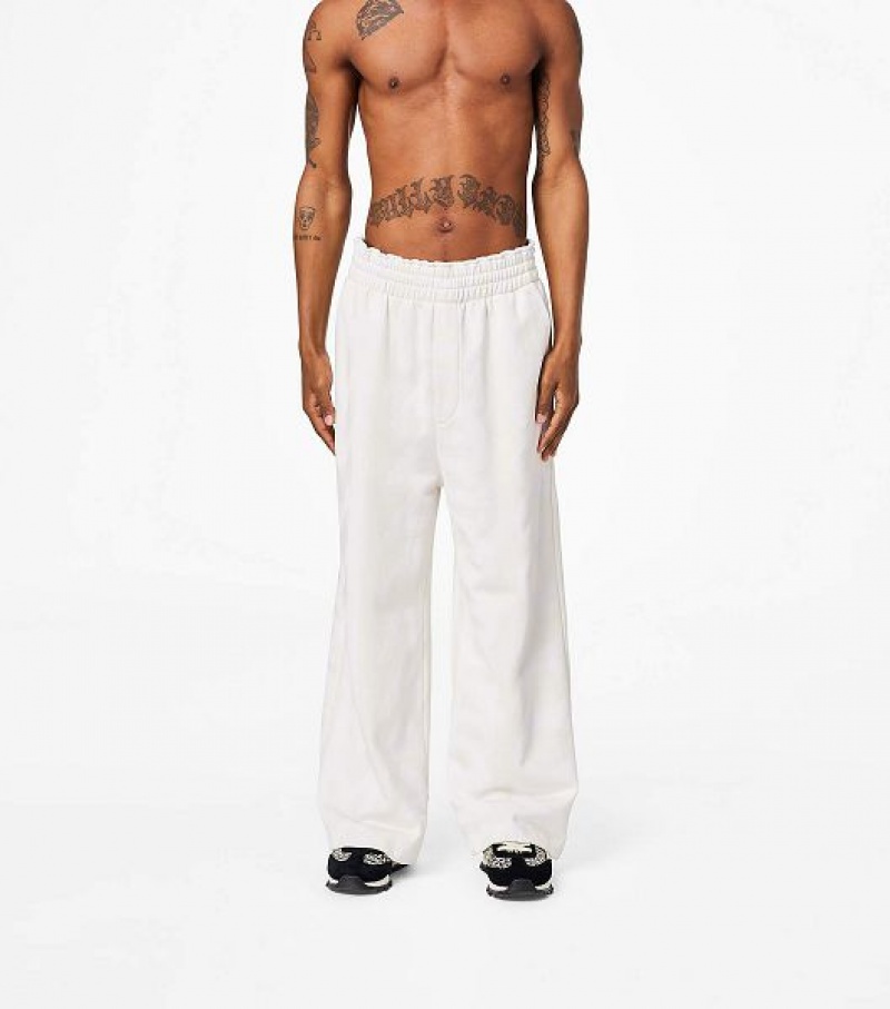 White Marc Jacobs The Monogram Oversized Sweats Women's Pants | 28035EMLW