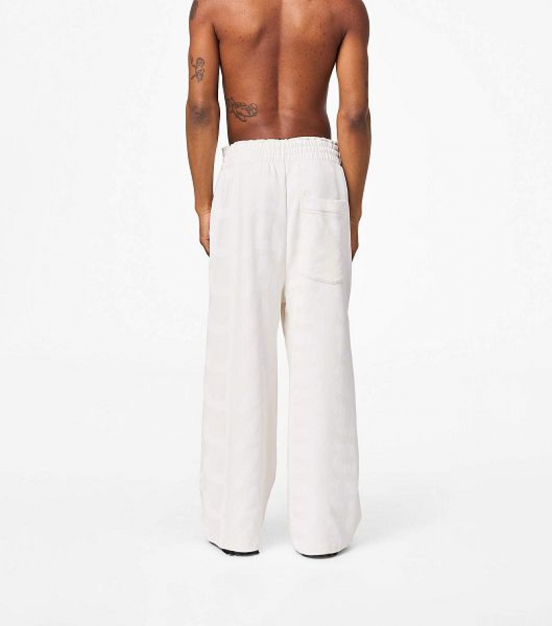 White Marc Jacobs The Monogram Oversized Sweats Women's Pants | 28035EMLW