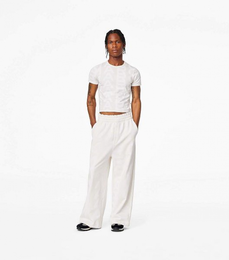 White Marc Jacobs The Monogram Oversized Sweats Women's Pants | 28035EMLW