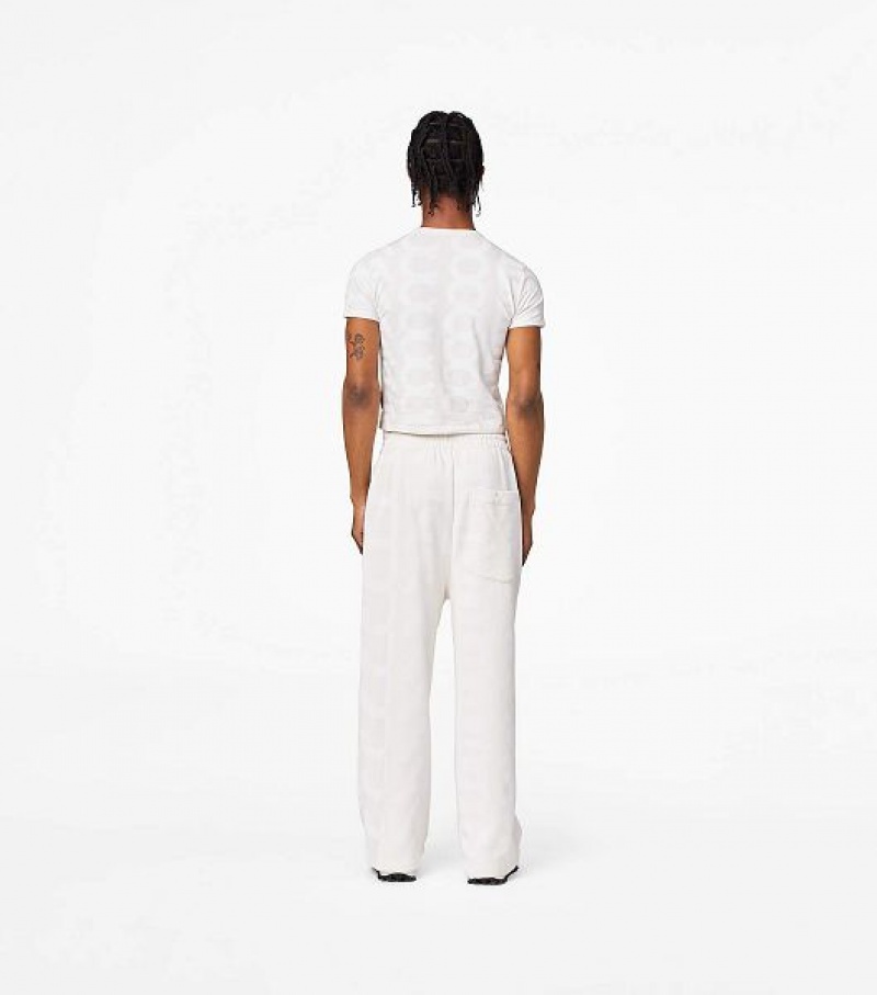 White Marc Jacobs The Monogram Oversized Sweats Women's Pants | 28035EMLW