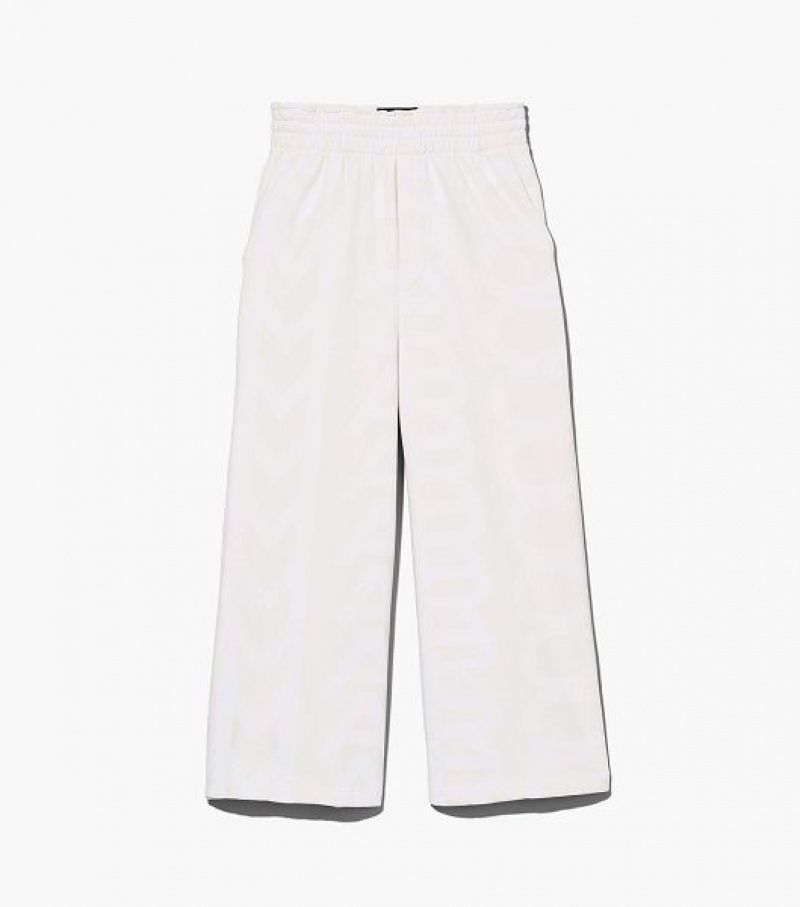 White Marc Jacobs The Monogram Oversized Sweats Women\'s Pants | 28035EMLW