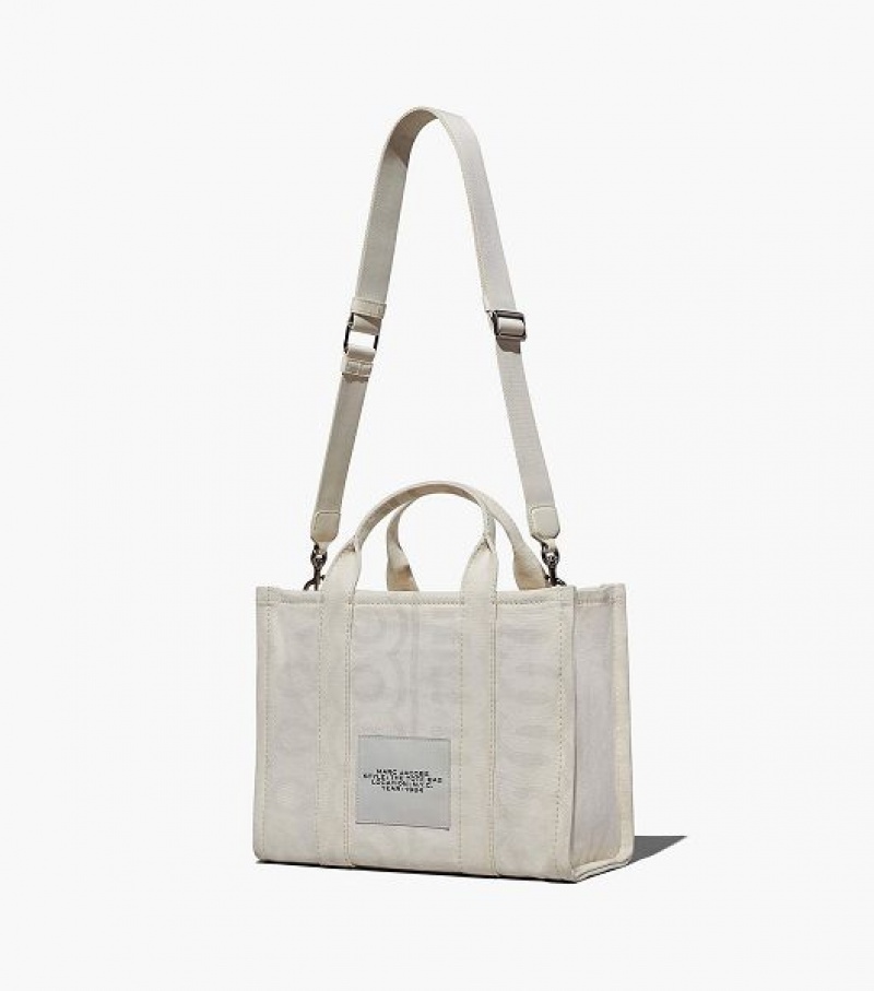 White Marc Jacobs The Outline Monogram Medium Women's Tote Bags | 30172ILSO