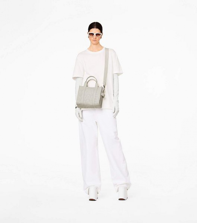 White Marc Jacobs The Outline Monogram Small Women's Tote Bags | 80719VCJN