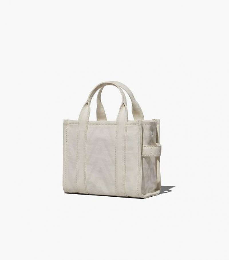 White Marc Jacobs The Outline Monogram Small Women's Tote Bags | 80719VCJN