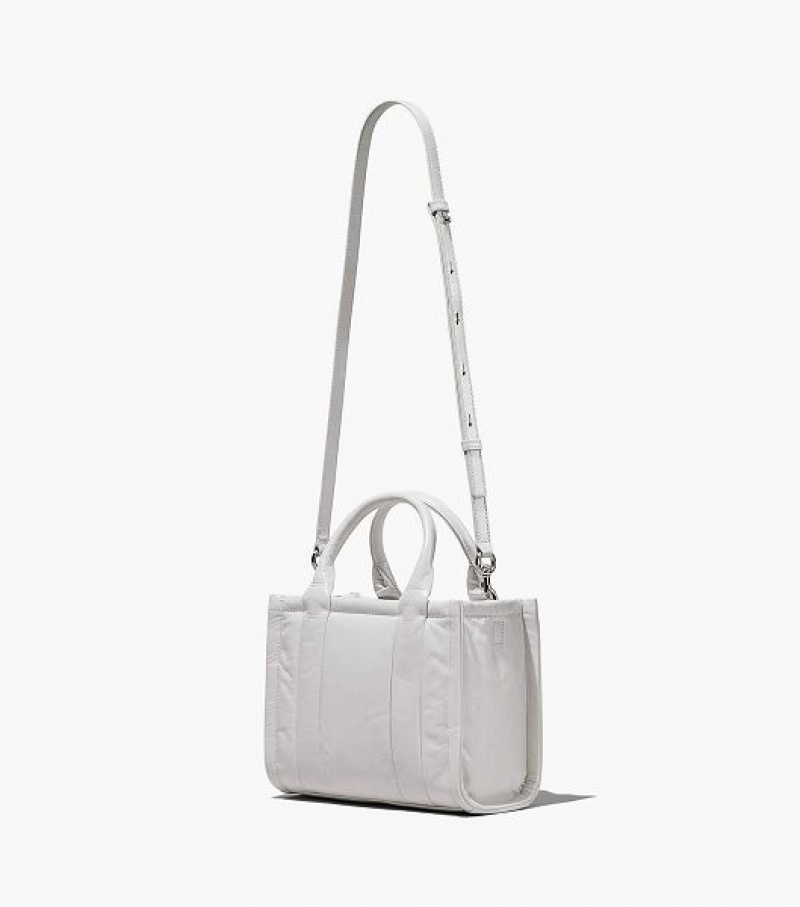 White Marc Jacobs The Shiny Crinkle Leather Small Women's Tote Bags | 83164YGNJ