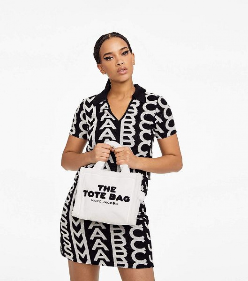 White Marc Jacobs The Terry Small Women's Tote Bags | 26410RGMB