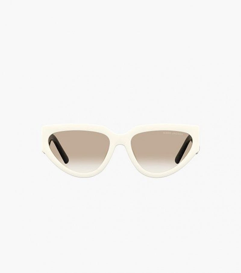 White / Black Marc Jacobs J Marc Cat Eye Women's Sunglasses | 26875RWAP