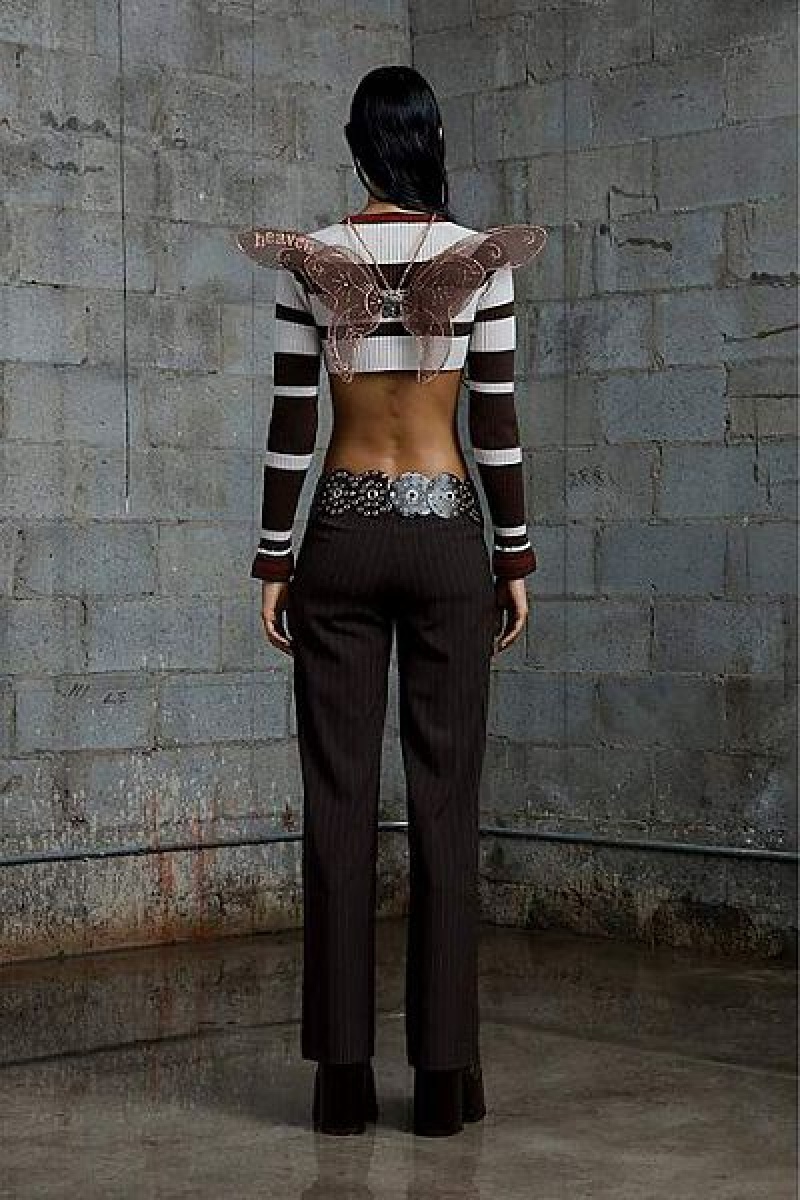 White / Brown Marc Jacobs Fuck Off Cropped Heaven Sweaters | 42691AXEG